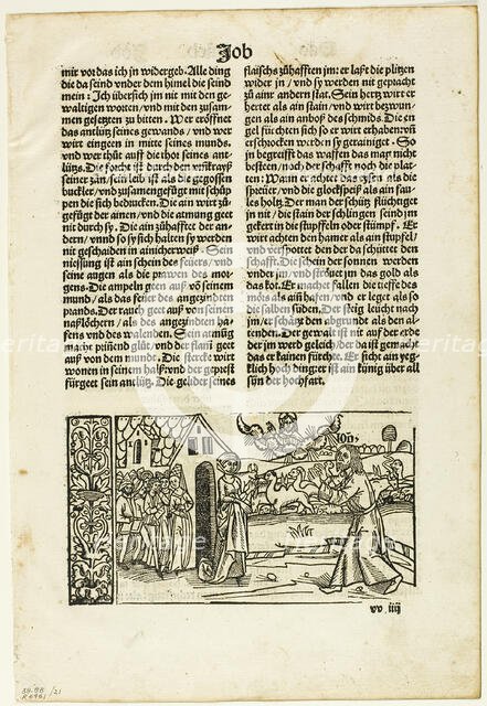 Illustration from the 14th German Bible, plate 21 from Woodcuts..., 1518, assembled...1937. Creators: Unknown, Max Geisberg.