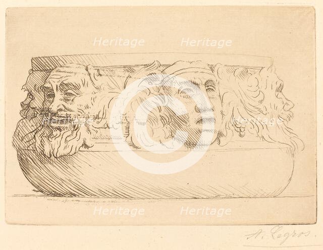 Vase with Grotesques (Le vase aux masques). Creator: Alphonse Legros.