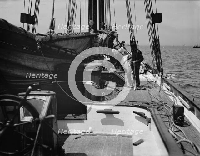 Looking forward on pilot boat no. 2, between 1900 and 1905. Creator: Unknown.