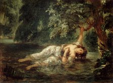 The Death of Ophelia, 1853. Creator: Delacroix, Eugène (1798-1863).