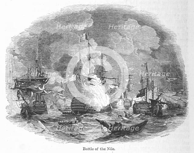 Battle of the Nile, 1798, (1856). Creator: Josiah Wood Whymper.