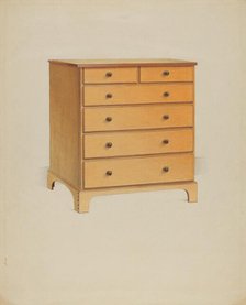 Shaker Chest of Drawers, 1937. Creator: Winslow Rich.