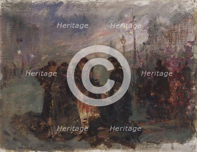 Carriage Drivers Warming Themselves. Creator: Il'ya Repin.