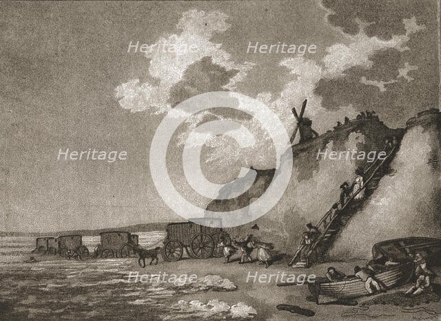 ''A Trip to Brighton a Hundred Years Ago; Brighthelmstone--The Bathing Place with Smoaker's Machines Creator: Unknown.