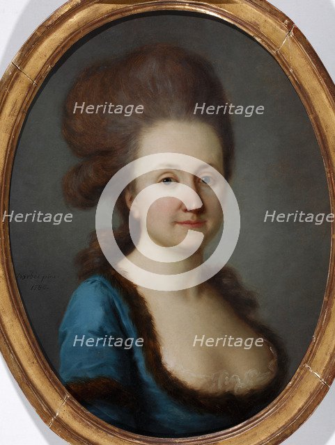 Portrait of Euphrosine Katharina von Bock, geb. von Stackelberg (1752-1821), 1780. Artist: Darbès, Joseph Friedrich August (1747-1810)