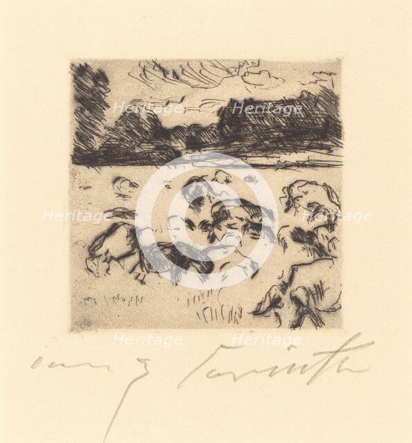 Weidende Schafe (Grazing Sheep), 1916. Creator: Lovis Corinth.