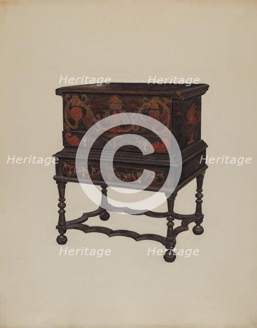 Box Desk on Frame, c. 1937. Creator: Francis Borelli.