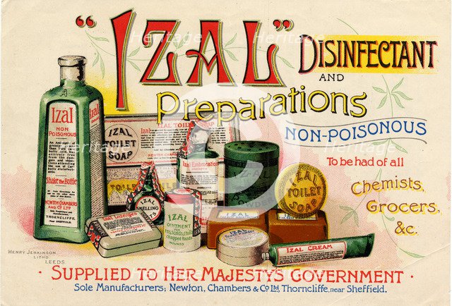 Izal disinfectant, 19th century. Artist: Unknown