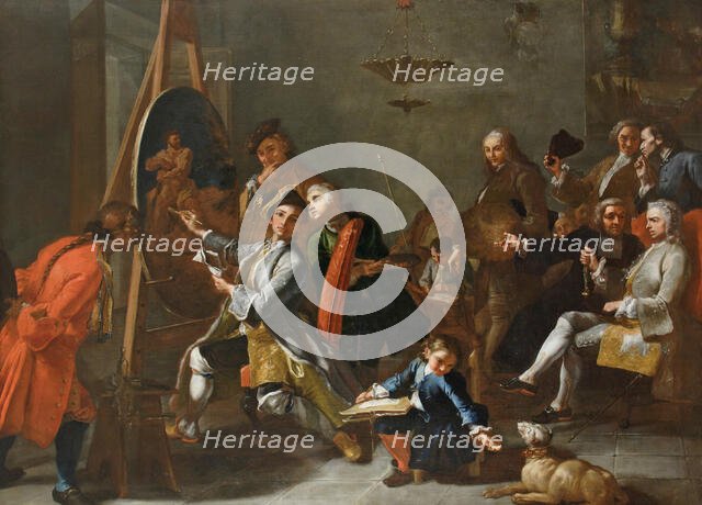 The Painter's Studio, c 1740. Creator: Bonito; Giuseppe (1707-1789).