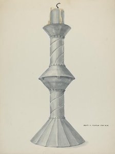 Penitente Altar Candle Stick, c. 1937. Creator: Majel G. Claflin.
