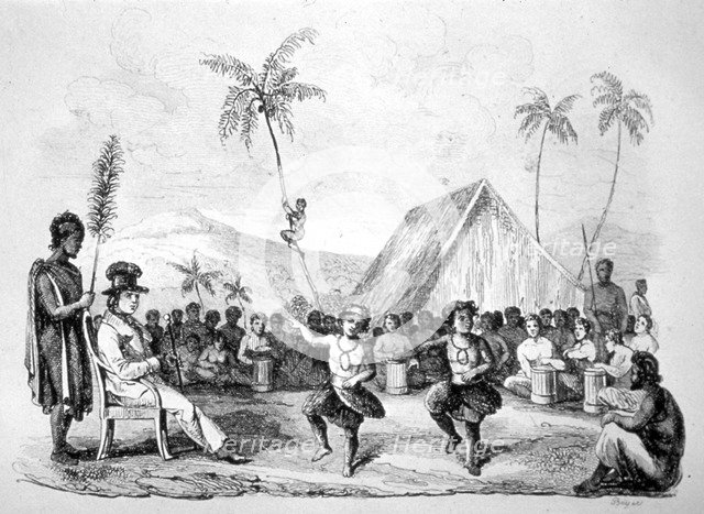 'Dance of the Two Children, Hawaii', 19th century. Artist: Ellis
