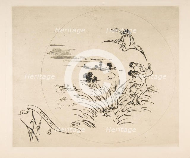 Decoration for a Plate: A Pond, 1870. Creator: Felix Bracquemond.