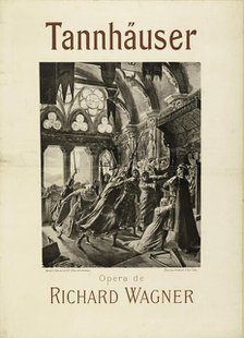 Poster for the opera Tannhäuser by Richard Wagner, 1891. Creator: Rochegrosse, Georges Antoine (1859-1938).