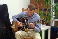 Will Arnold-Forster, Sam Braysher Quartet, Clocktower Cafe Jazz Club, Croydon, London, March 2025. Creator: Brian O'Connor.