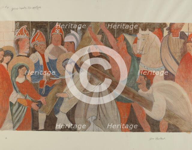Station of the Cross No. 4: "Jesus Meets His Mother", c. 1936. Creator: William Herbert.
