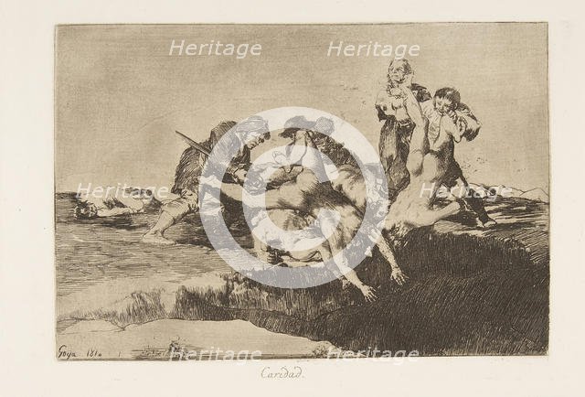 Plate 27 from 'The Disasters of War' (Los Desastres de la Guerra): 'Char..., 1810 ( published 1863). Creator: Francisco Goya.