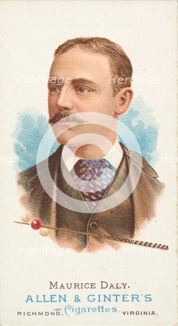 Maurice Daly, Billiard Player, from World's Champions, Series 1 (N28) for Allen & Ginter C..., 1887. Creator: Allen & Ginter.