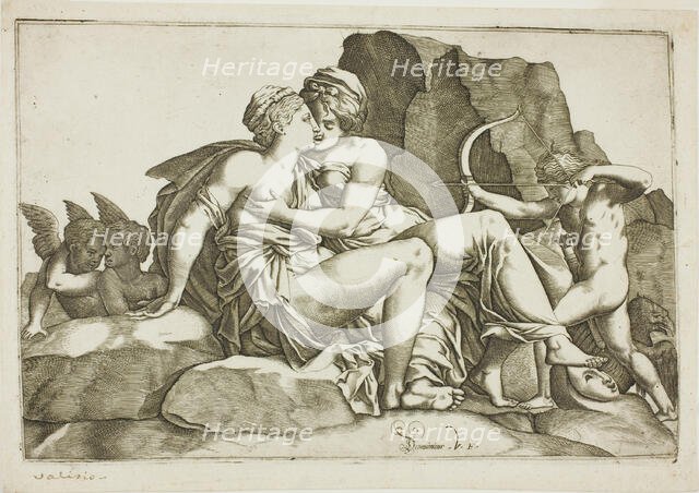 Jupiter and Callisto, 1560/70. Creators: Domenico Vito, Francesco Primaticcio.