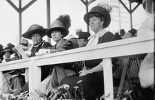 Horse Shows - Spectators: Unidentified; Mrs. Nicholas Longworth; Mrs. W. Murray Crane, 1911. Creator: Harris & Ewing.