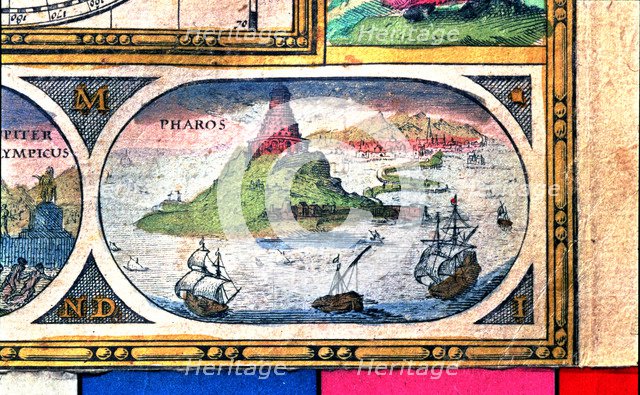 View of the Faro island at the mouth of the Nile, famous for its lighthouse built between 300-280…