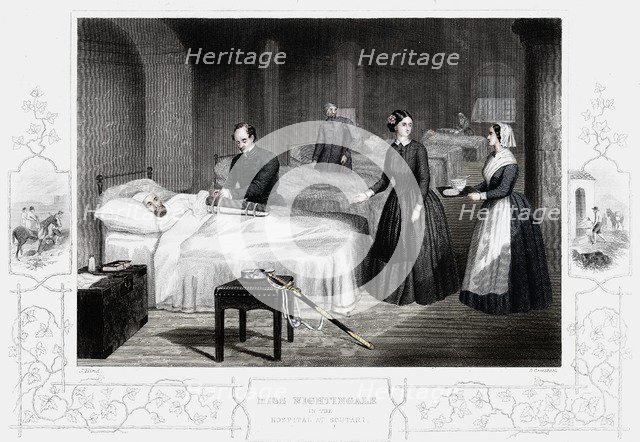 Florence Nightingale in the hospital at Scutari, c1860. Artist: Anon.
