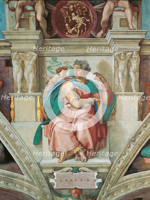 Prophets and Sibyls: Isaiah (Sistine Chapel ceiling in the Vatican), 1508-1512. Creator: Buonarroti, Michelangelo (1475-1564).