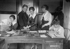 Navy Department, U.S. Intelligence Bureau, Finger Print Department Clerks: Blanche Donahue..., 1918. Creator: Harris & Ewing.