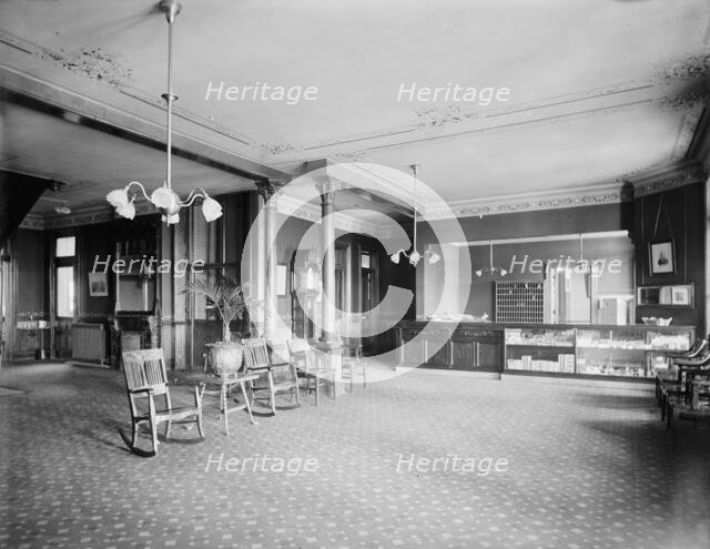 Alma Sanitarium, reception hall and office, Alma, Mich., between 1900 and 1910. Creator: William H. Jackson.
