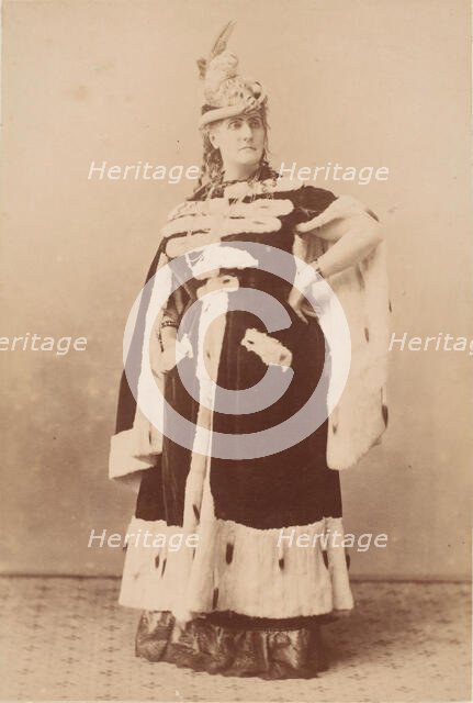 [La Comtesse in Ermine Cape], 1860s. Creator: Pierre-Louis Pierson.