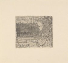 Portrait of Charley Toorop, reading by the window, c1900. Creator: Toorop, Jan (1858-1928).