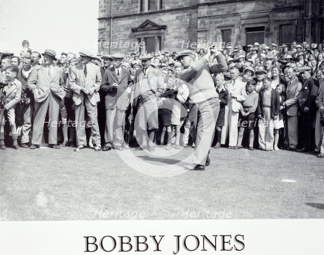 Bobby Jones teeing off, c1920s. Artist: Unknown