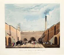 'Entrance of the Railway at Edge Hill', Liverpool, 1831. Artist: Thomas Talbot Bury.