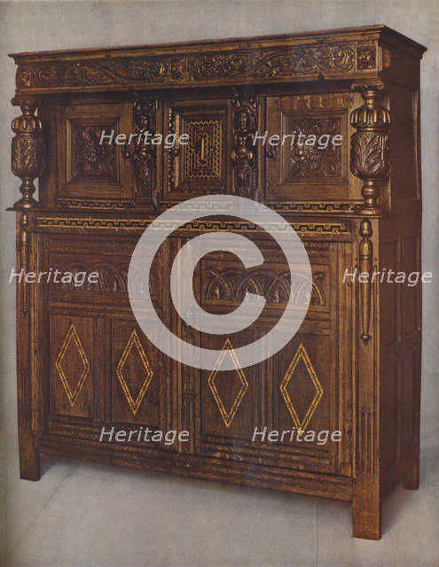 'An Oak Court Cupboard of James I's Reign', c1615, (1936). Artist: Unknown.