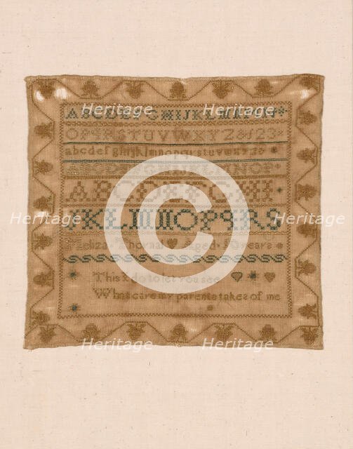 Sampler, United States, 19th century. Creator: Meliza Thornal.