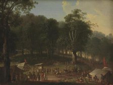 A Troup of Performers Arriving at the Fair at Dyrehavsbakken Near the Deer Park, North..., 1798-1801 Creator: Christian August Lorentzen.
