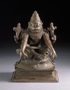 Yoga-Narasimha, Man-Lion Avatar of Vishnu in Yogic Posture, 15th century. Creator: Unknown.