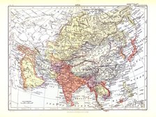 Map of Asia, c1902.  Artist: W & AK Johnston.
