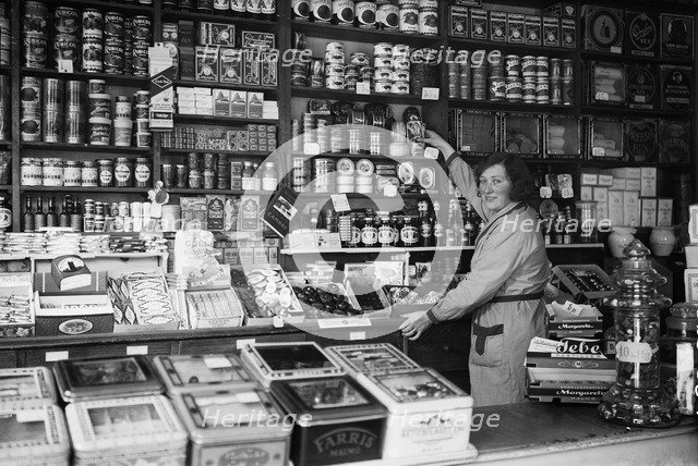 Grocery shop, Malmö, Sweden, 1932. Artist: Unknown