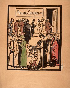 Polling station poster, c1910. Artist: Unknown