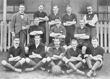 Group portrait of Woolwich Arsenal football team, 1896.  Creator: Symmons & Thiele.