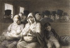 The Third Class Carriage, 1864. Creator: Honore Daumier.