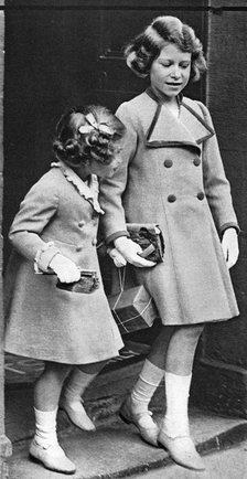Princess Elizabeth and her sister, c1936. Artist: Unknown
