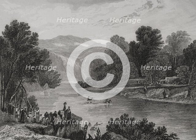 Banks of the Jordan River, 1840. Creator: Aubert.