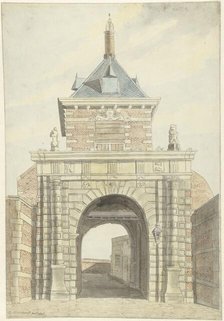 View of the ancient Vriesche Poort in Alkmaar, from the front, 1802. Creator: Jacobus Andreas Crescent.