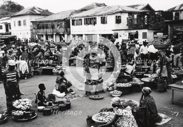 Street market, Ghana, Africa, 1971. Artist: Unknown