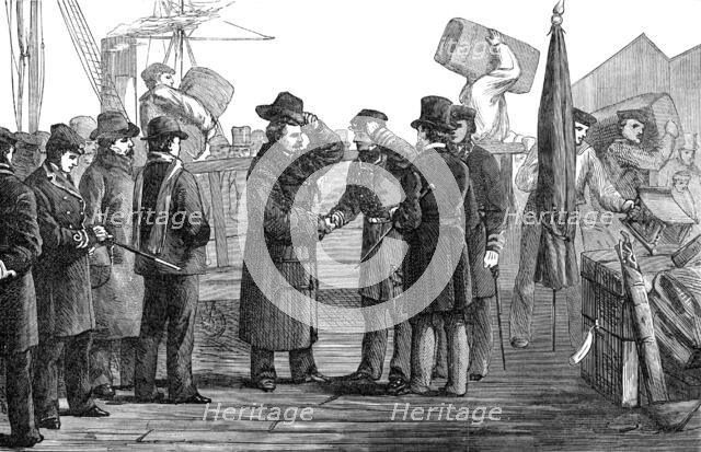 The Ashantee War: the return home - Sir Garnet Wolseley landing at Portsmouth, 1874. Creator: Unknown.