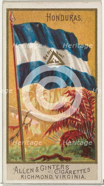 Honduras, from Flags of All Nations, Series 2 (N10) for Allen & Ginter Cigarettes Brands, ..., 1890. Creator: Allen & Ginter.