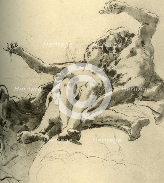 'Elderly Man beside a Young Woman who points up to the Sun', mid 18th century, (1928). Artist: Giovanni Battista Tiepolo.