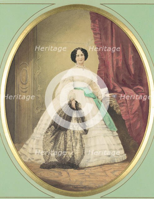 [Young Lady in White Dress with Green Sash], ca. 1857. Creator: Unknown.