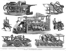 Printing presses, late 19th century? Artist: Unknown.